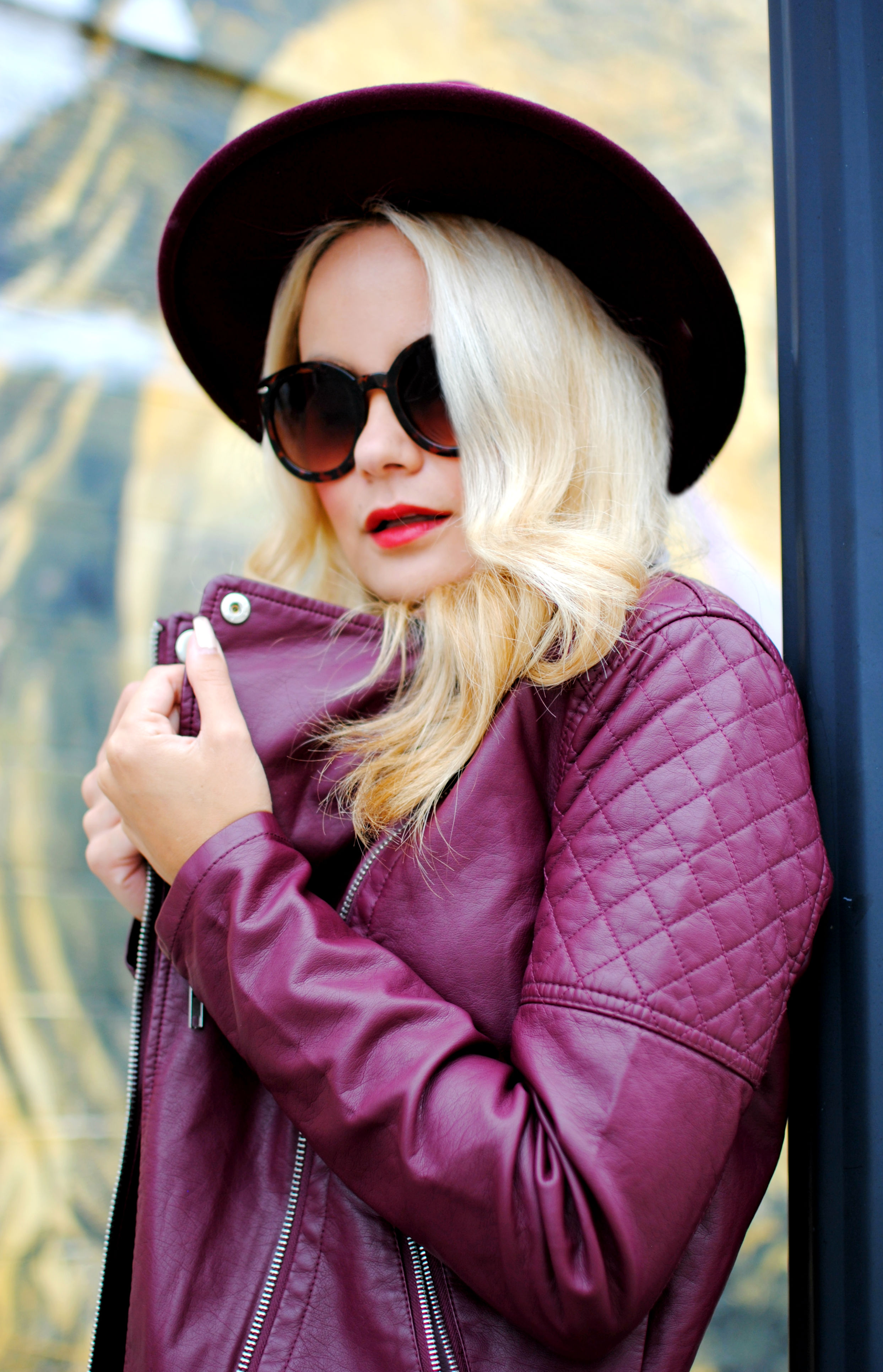 Quilted Faux Leather Jacket_Forever21_WhatWouldVWear_Fedora Hat