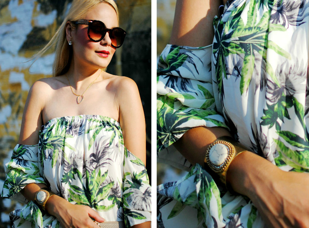 Tropical Print Off The Shoulder Top What Would V Wear