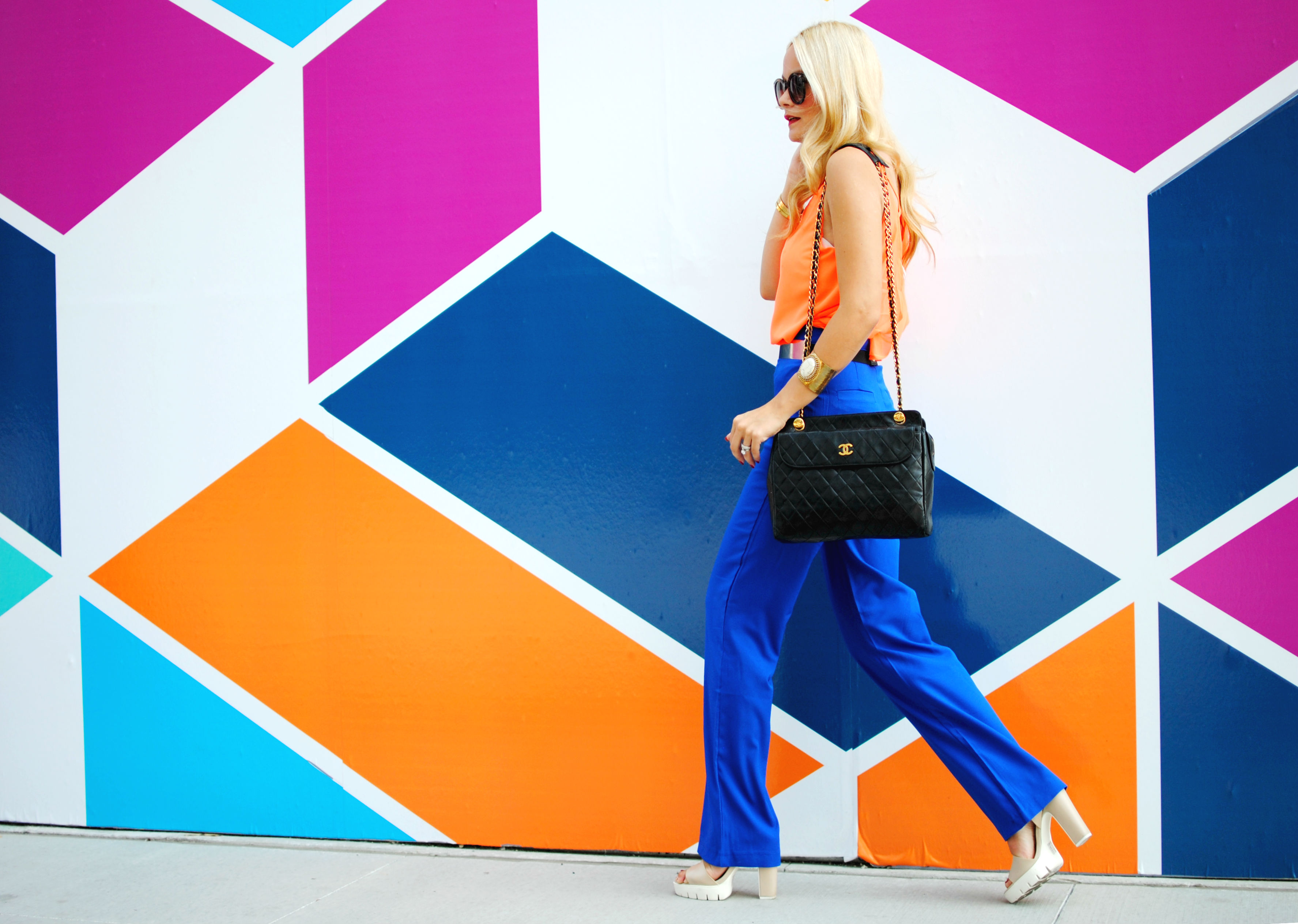 Chanel Handbag_Colorful Outfit_Cobal Blue Pants_What Would V Wear