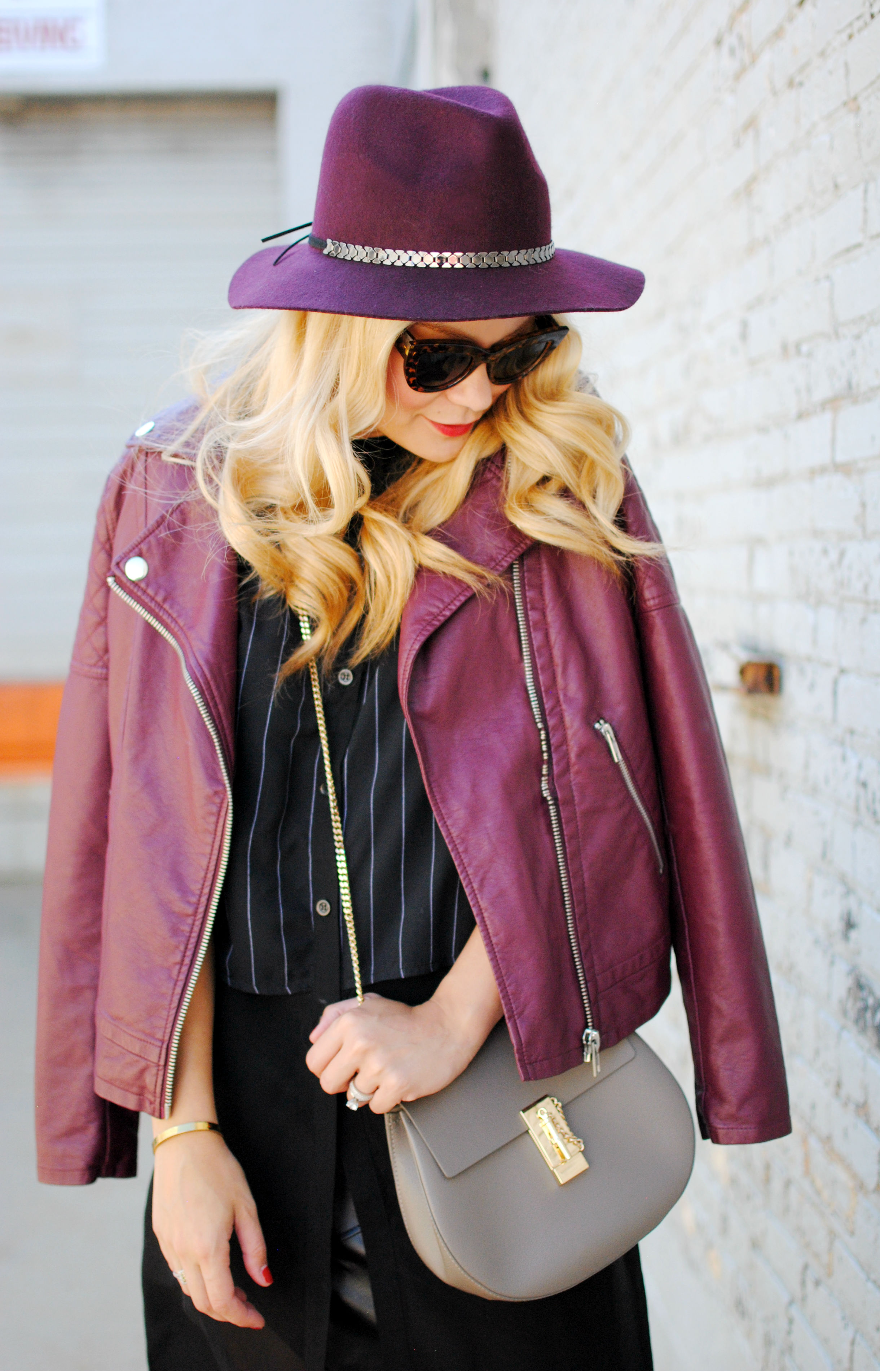 Burgundy Leather Jacket_Forever21_What Would V Wear_3