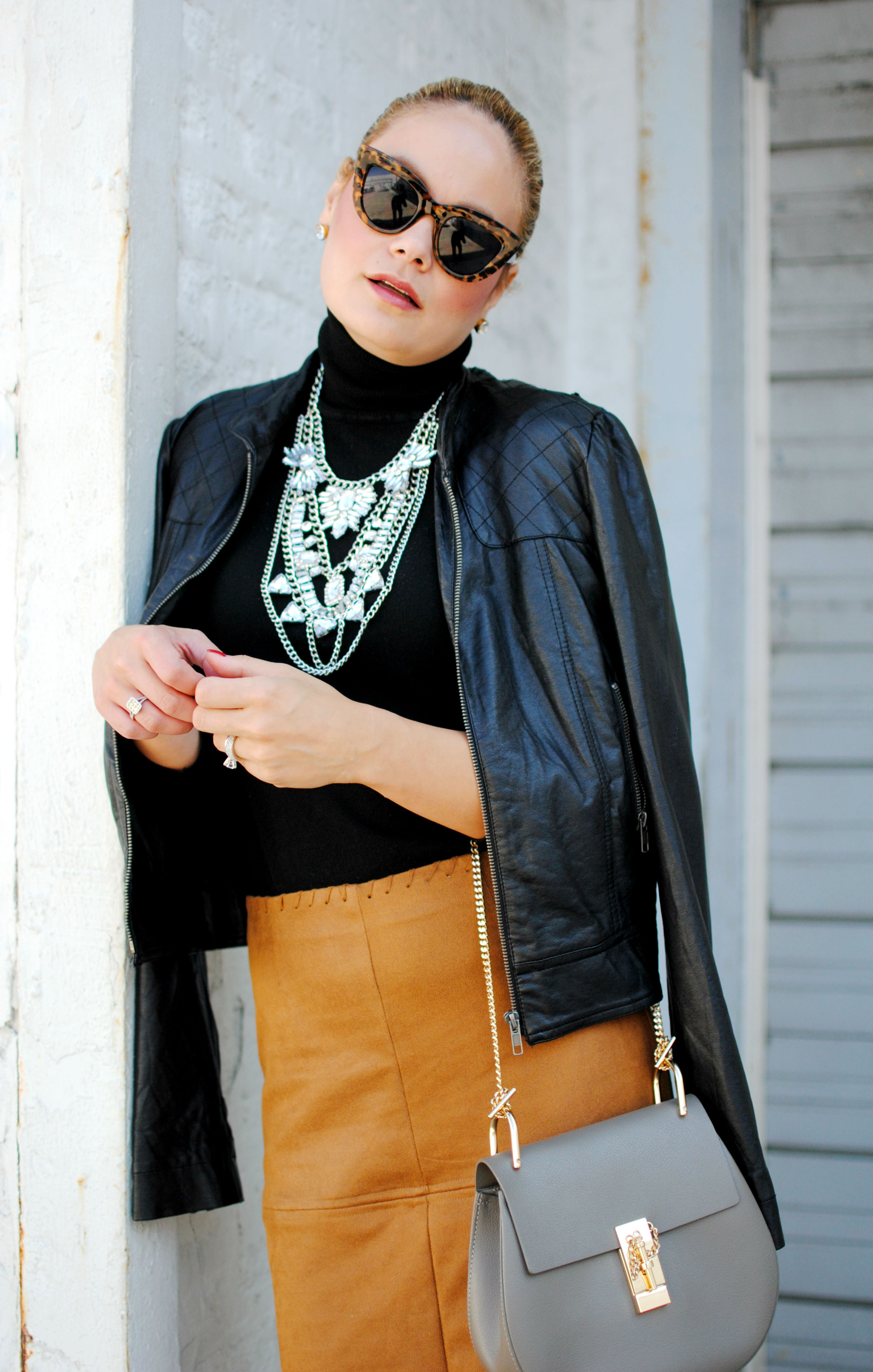 Suede Skirt_Leather Jacket_What Would V Wear_5
