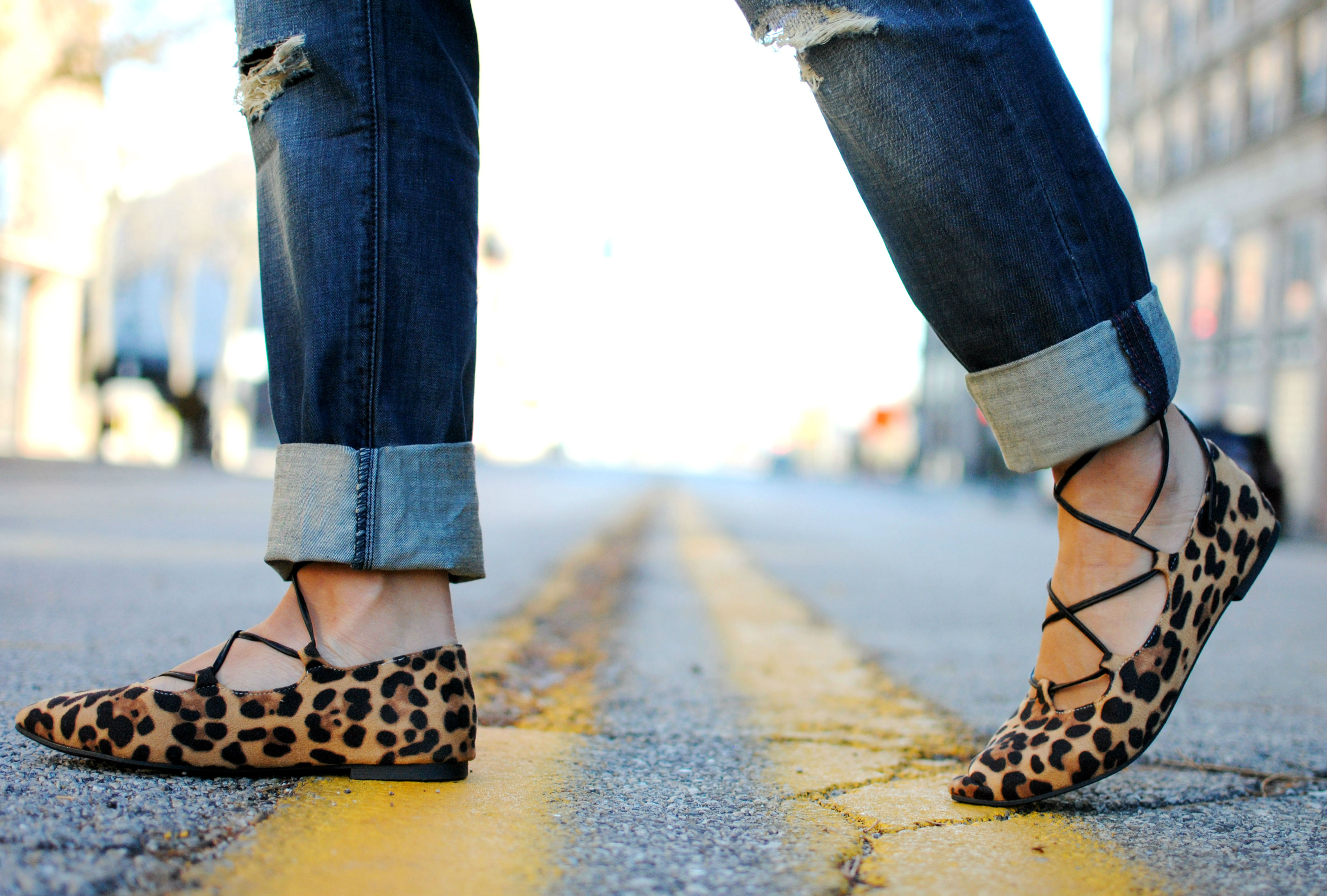 Leopard Print Lace Up Flats_What Would V Wear