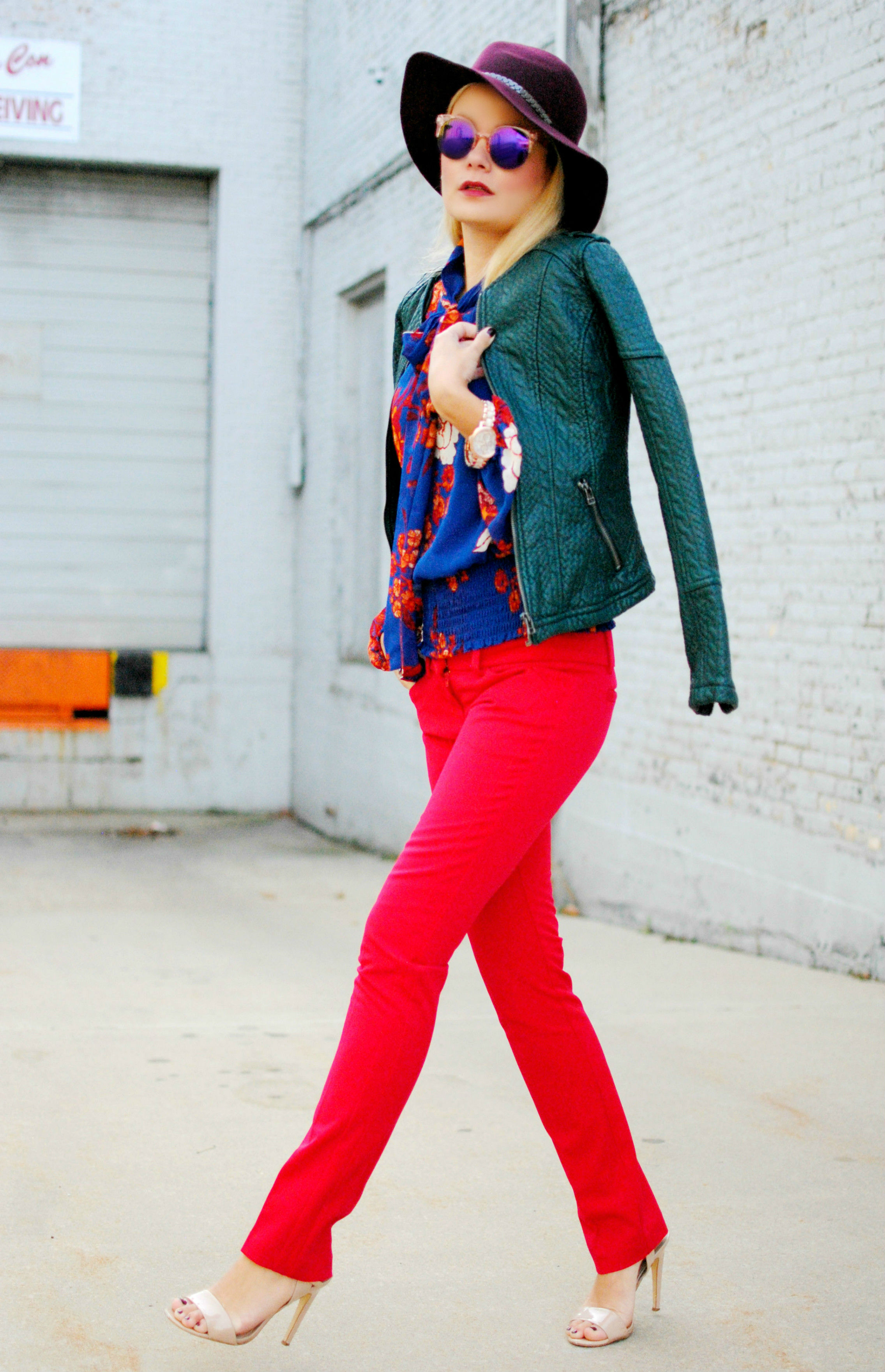 New York & Company_Red Pants_Moto Jacket_Eva Mendes Collection_What Would V Wear