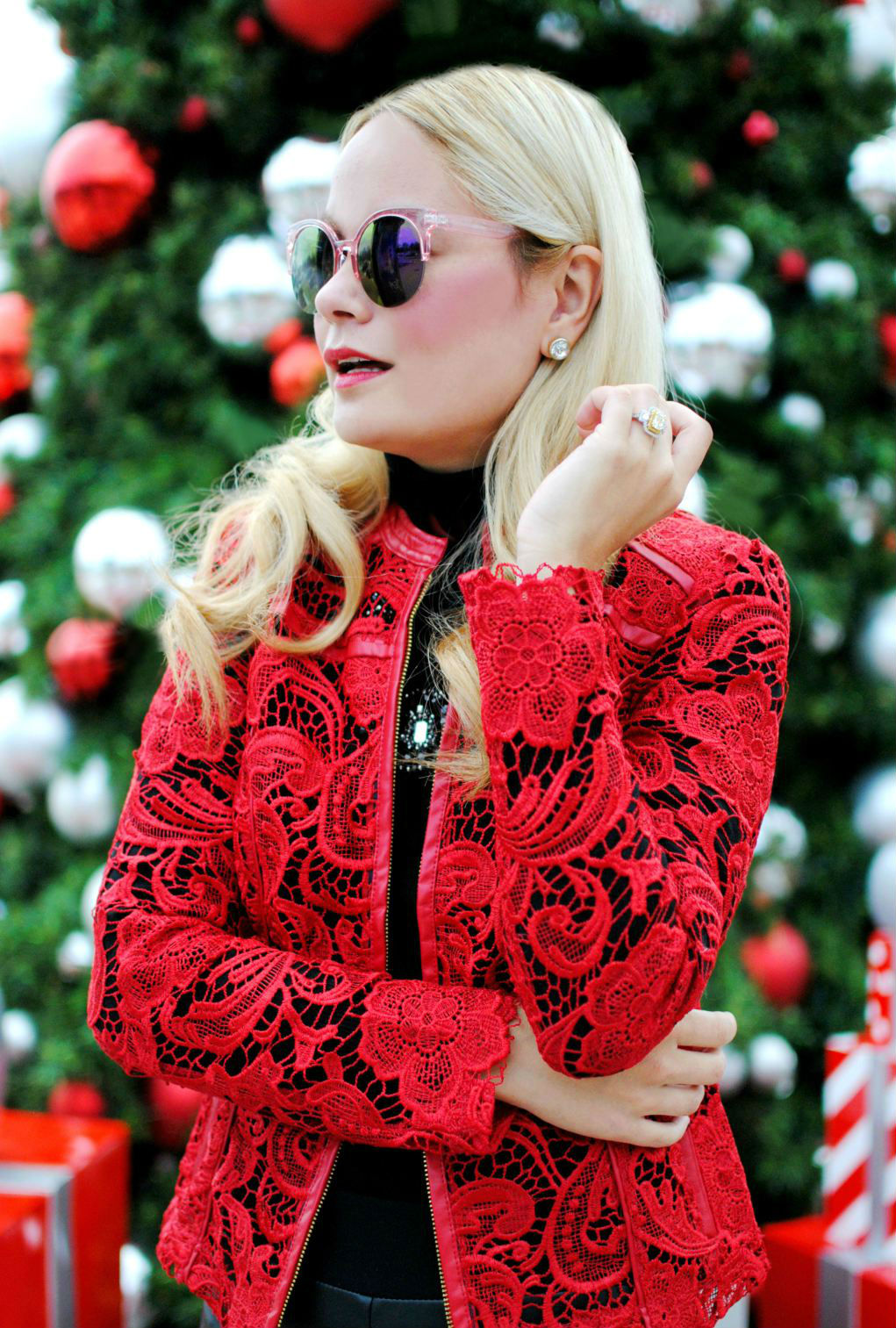 Red-Lace-Jacket_Holidays_Gift Guide Under 100_What Would V Wear