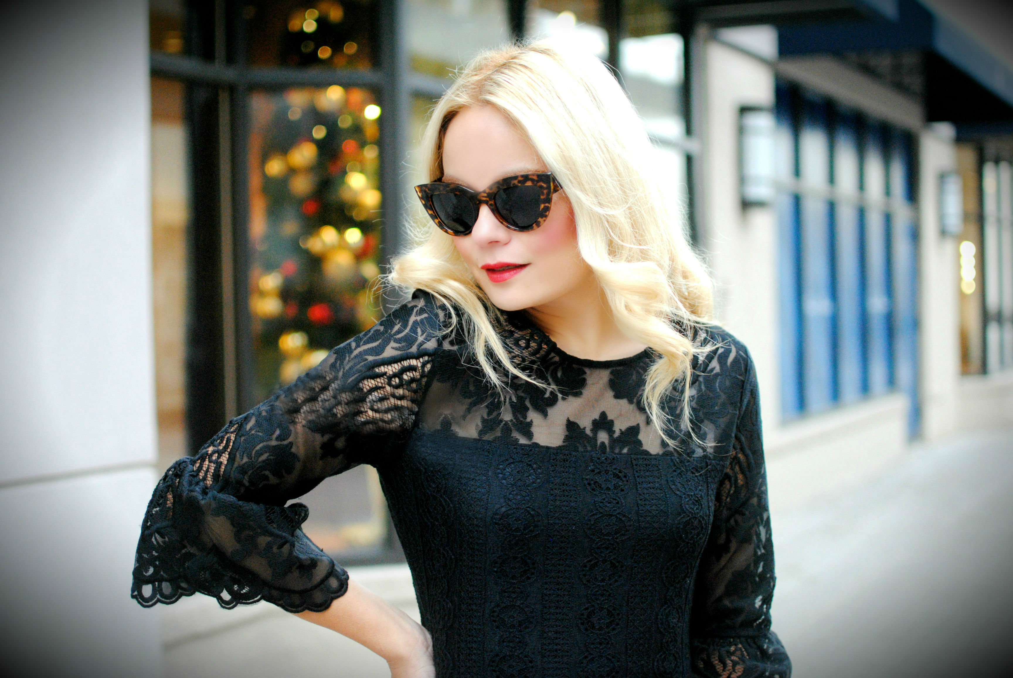 Eva Mendes Holiday Collection_New York and Company_Black Dress_Vanessa Lambert