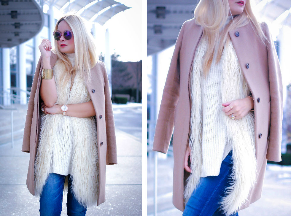 Winter Layering_Denim_Faux Fur Vest_Vanessa Lambert_What Would V Wear