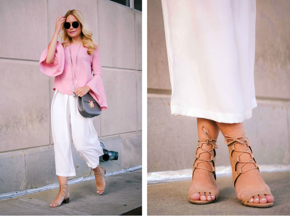 Bell Sleeve Blouse_Culottes_Lace up sandals_What Would V Wear_Top Bloggers 2016