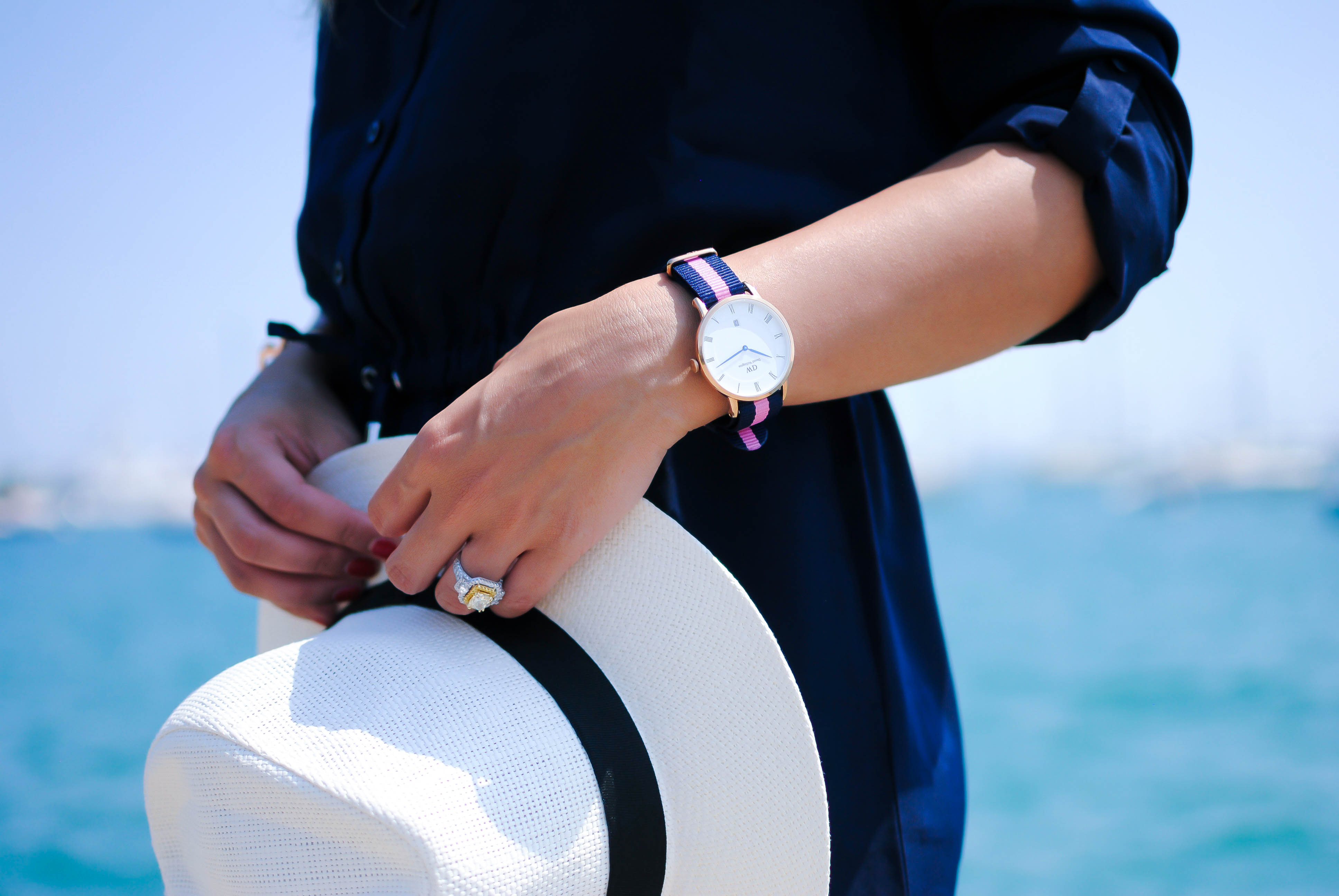 How To Wear The Nautical Look_Daniel Wellington Watch_Panama Hat_What Would V Wear-2