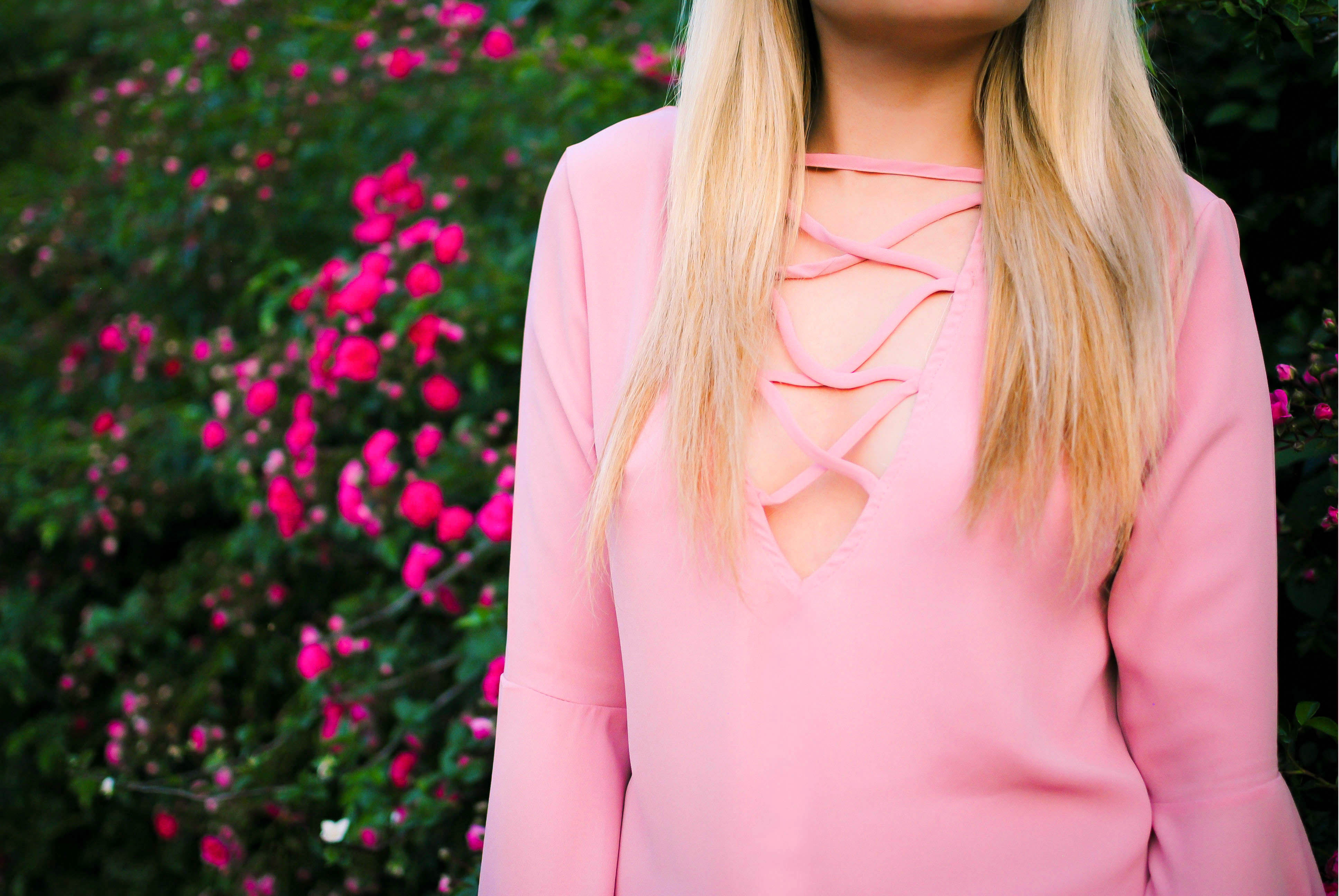Lace-Up Blouse_Pink Blouse_What Would V Wear_Summer-3