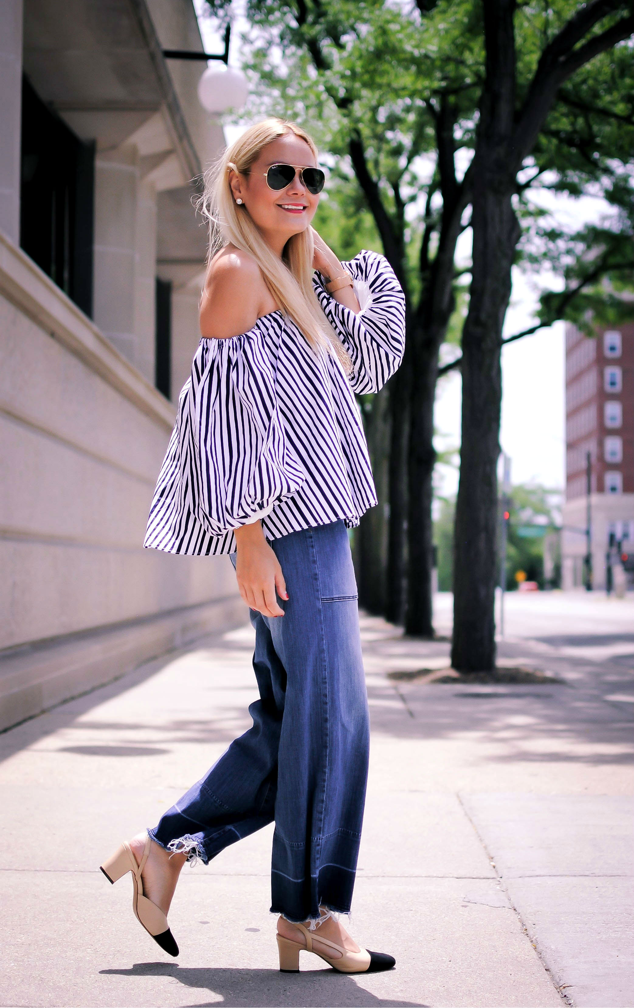 Bell Sleeves_Denim Culottes_Chicago_What Would V Wear_Vanessa Lambert_3