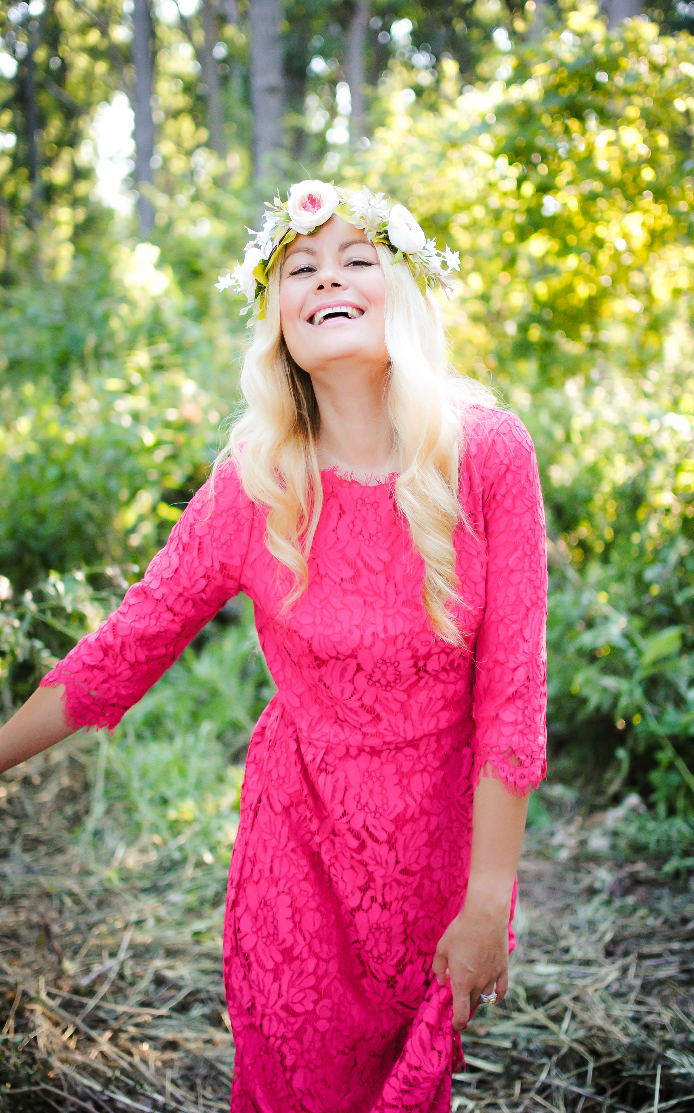 Girl of the Forest_Lace Maxi Dress_Flower Crown_What Would V Wear_Vanessa Lambert_3-2
