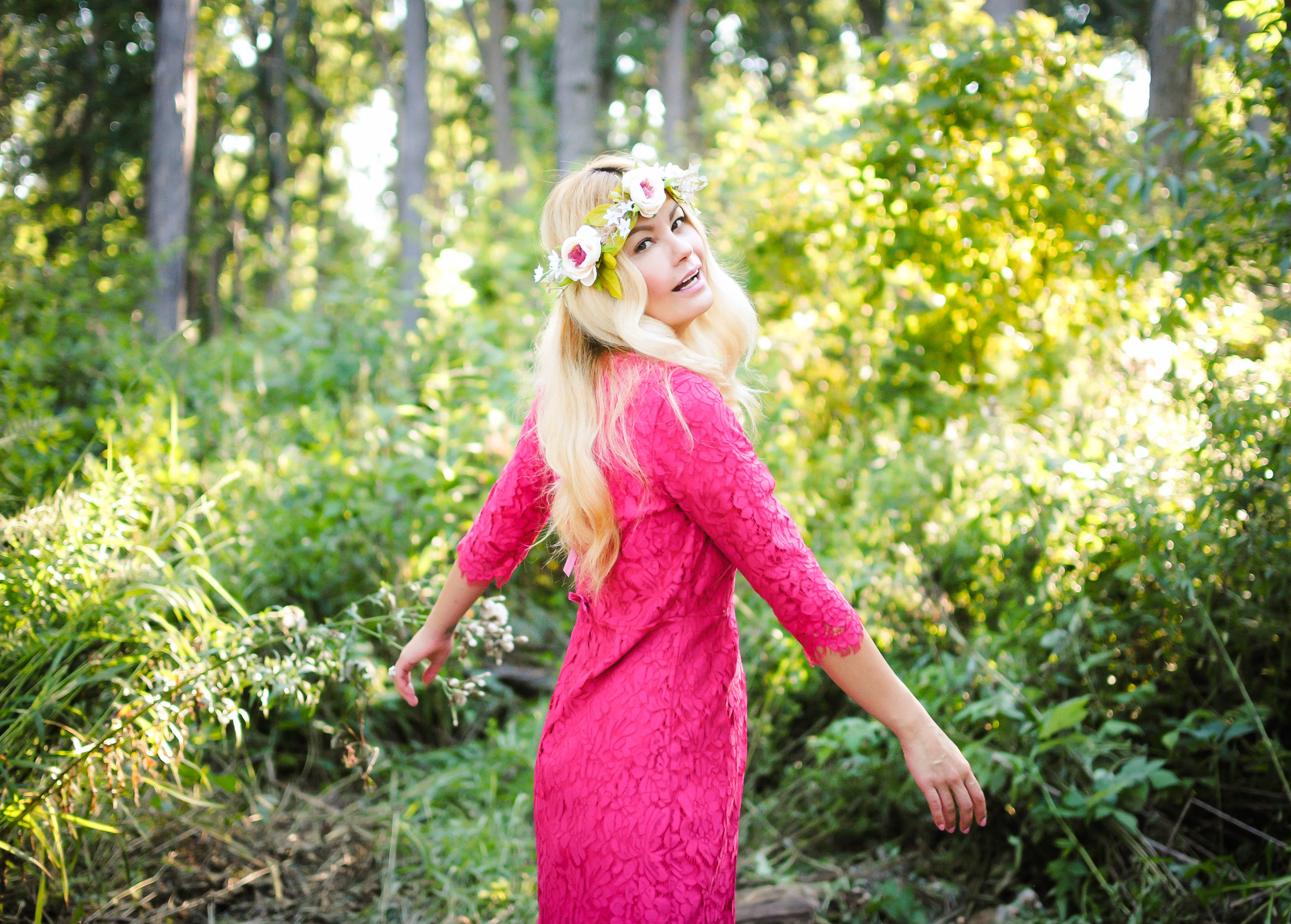 Girl of the Forest_Lace Maxi Dress_Flower Crown_What Would V Wear_Vanessa Lambert_6-2