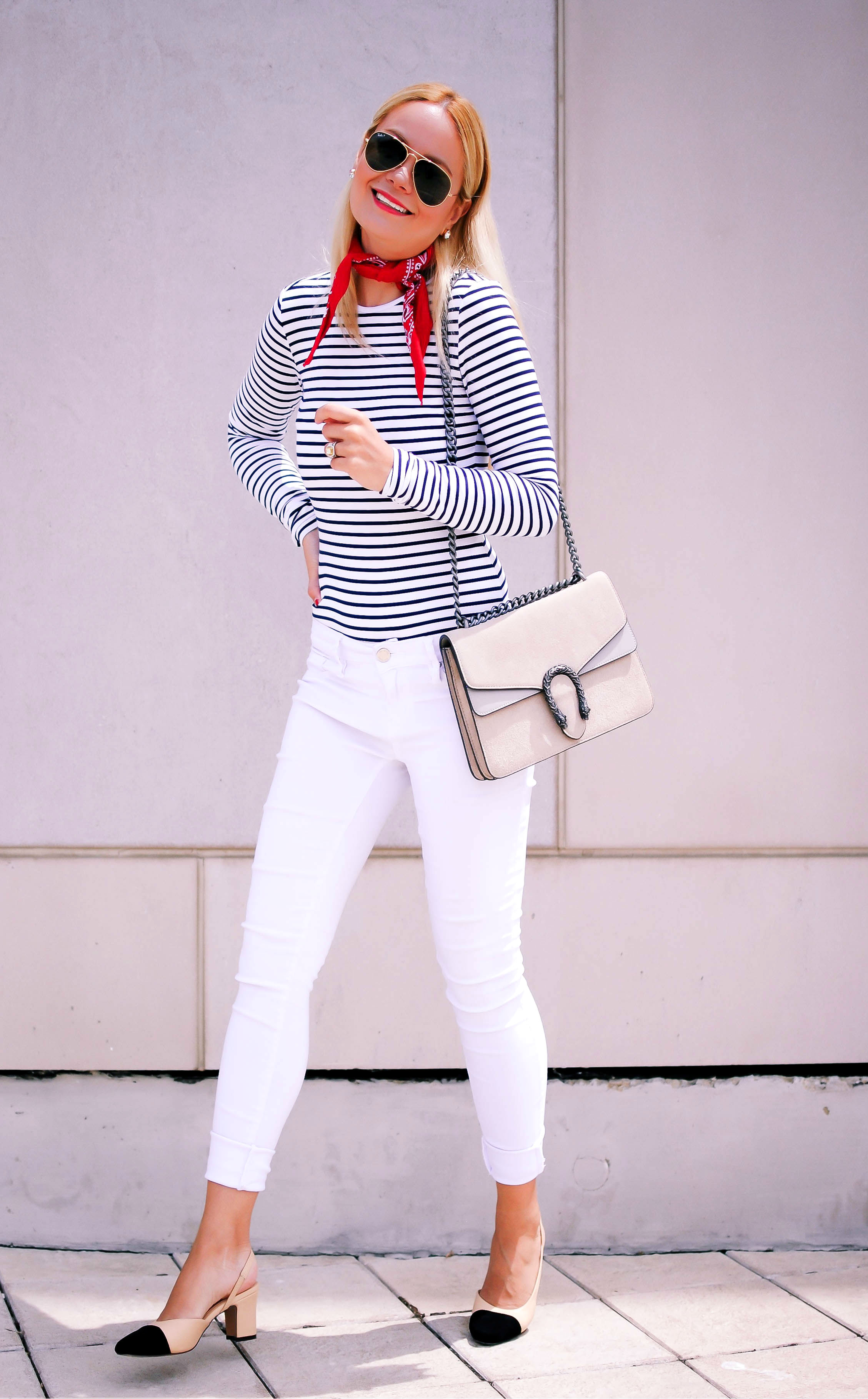 Parisian Chic_Nautical Look_Striped Bodysuit_White Jeans_What Would V Wear_Vanessa Lambert