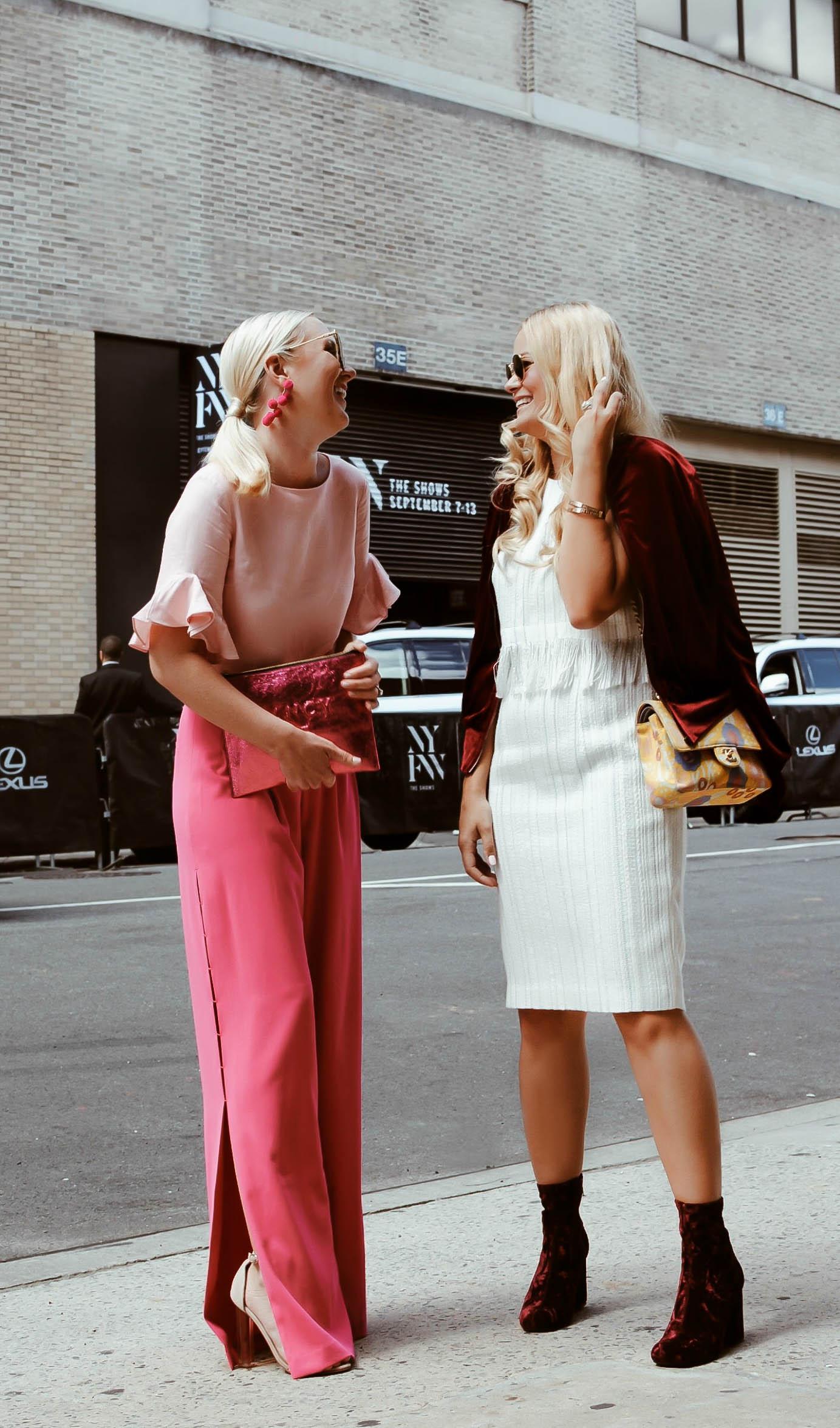 NYFW_Bloggers_Karl Lagerfeld Dress_Velvet booties_Chanel flap