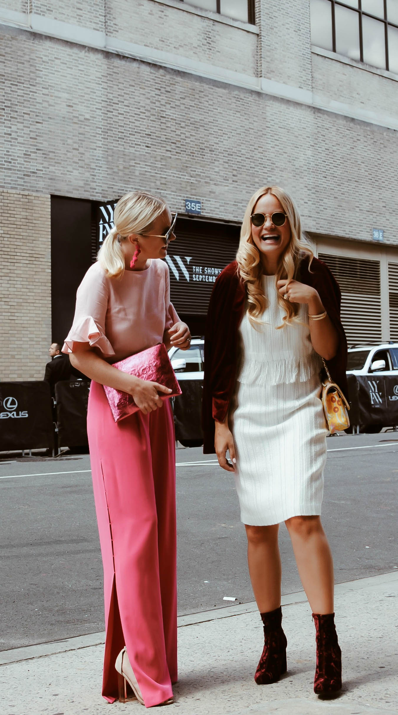 NYFW_Velvet Jacket and booties_Karl Lagerfeld Dress_Blogger Friendships