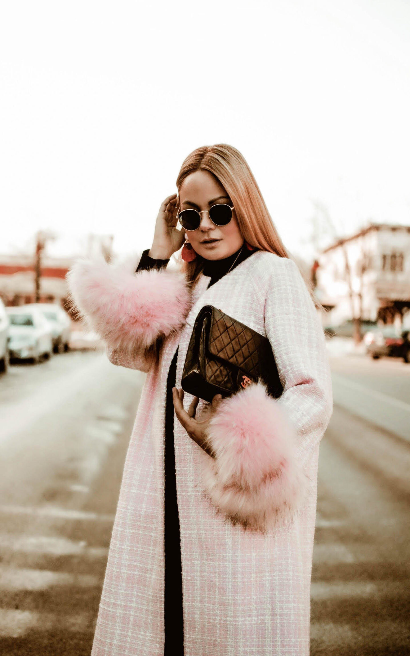 Happy-New-Year-2018-Pink-Coat-Shein-Faux-Fur-Sleeves-What-Would-V-Wear-Vanessa-Lambert