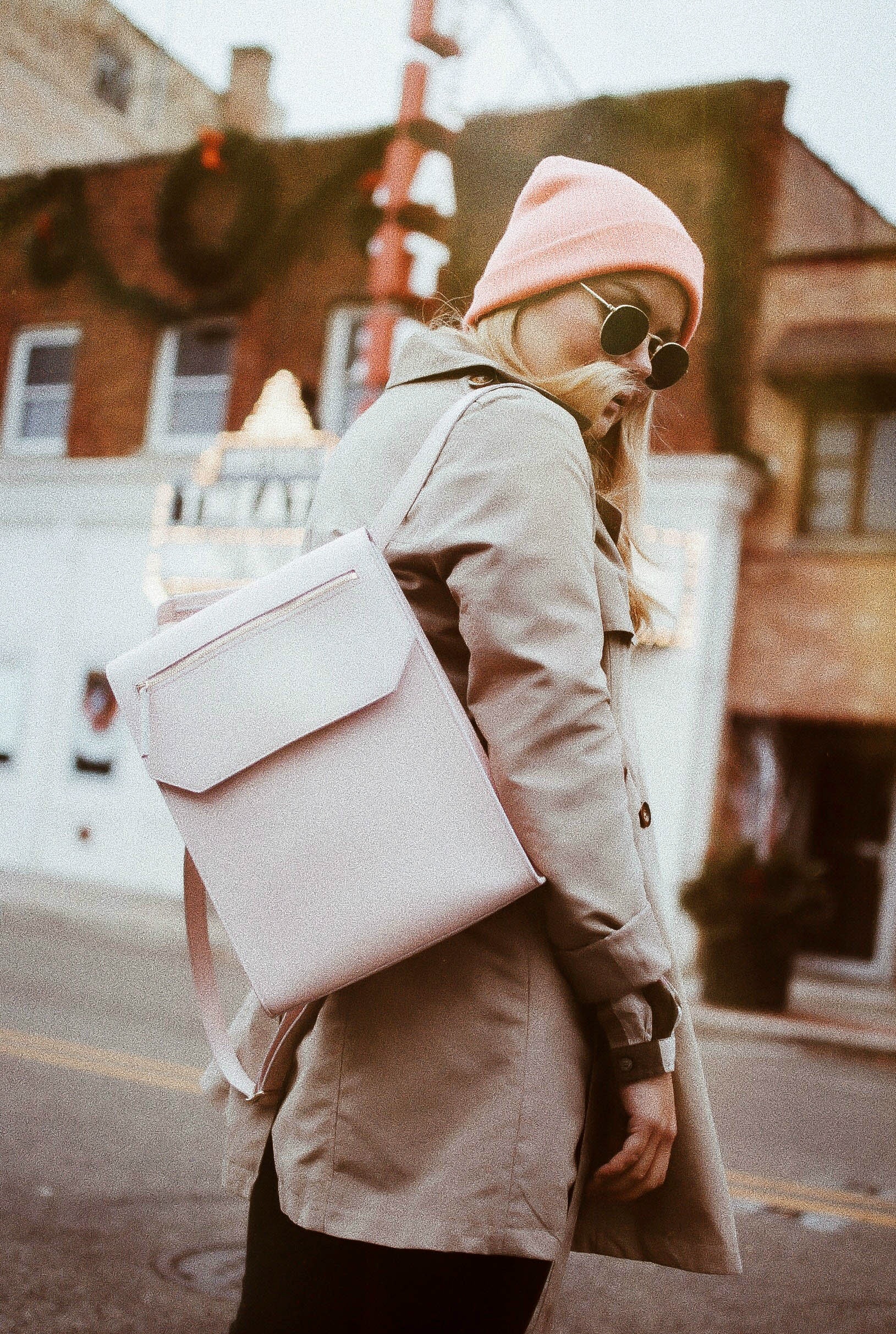Trend-Savvy-Burberry-Trench-Coat-Pink-Beanie-What-Would-V-Wear