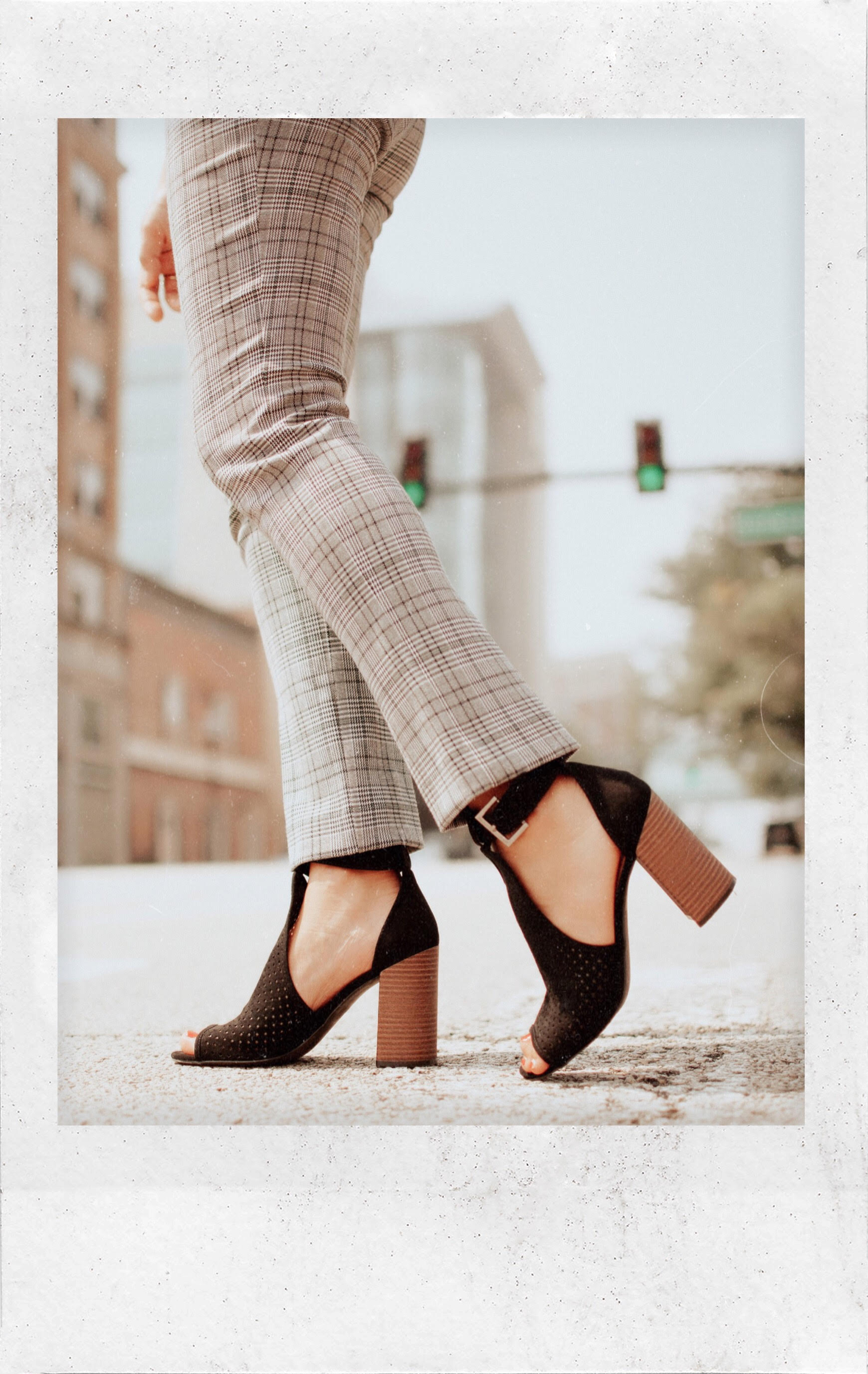 Vanessa-Lambert-Ankle-Pant-Dash-Plaid-Ann-Taylor-open-toe-booties-What-Would-V-Wear